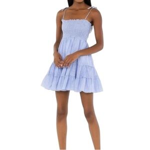 Rays for Days Emma Blue Striped Mini Dress Womens M